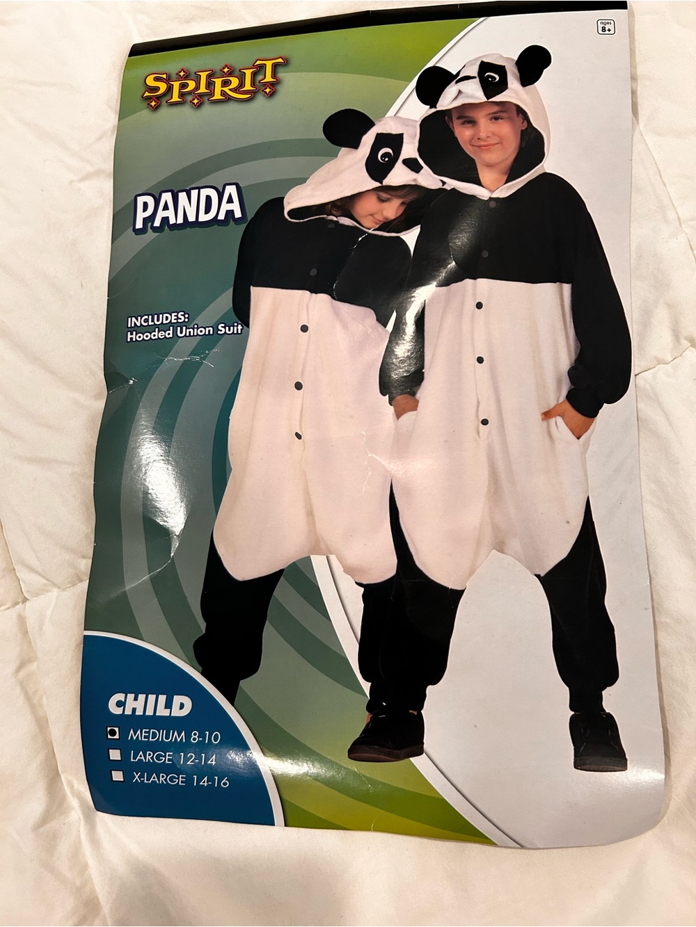 Spirit Panda Hooded Kids One-Piece - Black, White